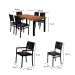 Conjunto de Mesa de Jantar Retangular e 6 Cadeiras Madri Preto e Marrom
