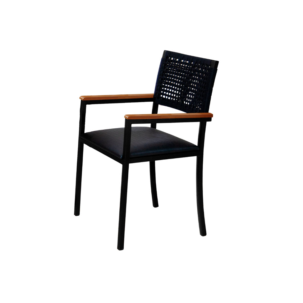 Conjunto de Mesa de Jantar Retangular e 6 Cadeiras Madri Preto e Marrom