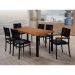 Conjunto de Mesa de Jantar Retangular e 6 Cadeiras Madri Preto e Marrom