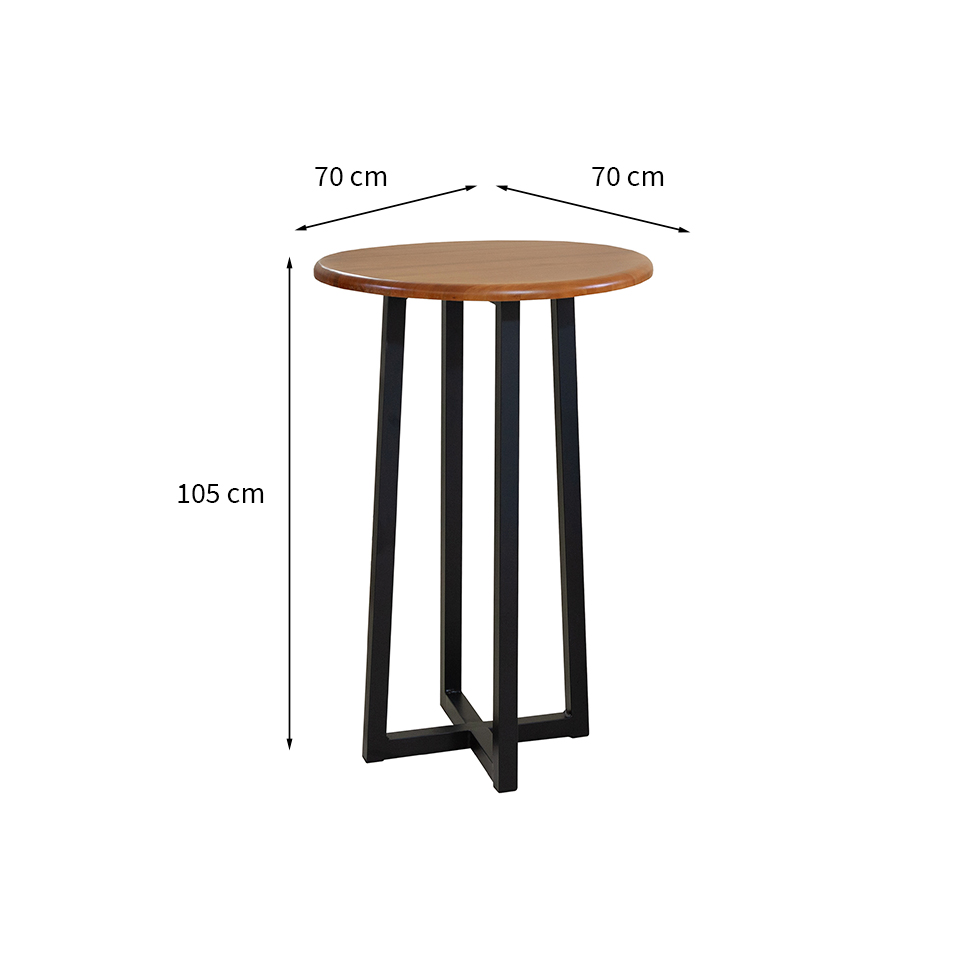 Mesa Bistrô Redonda Pisa Marrom e Preta