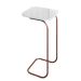 Mesa Lateral Quadrada com Tampo de Vidro Roma Off White e Rosê Gold