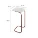 Mesa Lateral Quadrada com Tampo de Vidro Roma Off White e Rosê Gold