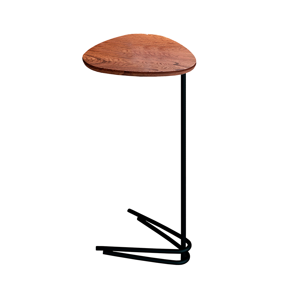 Mesa Lateral Triangular Veneza Cinamomo e Preta