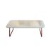 Mesa de Centro Retangular com Tampo de Vidro Roma Off White e Rosê Gold