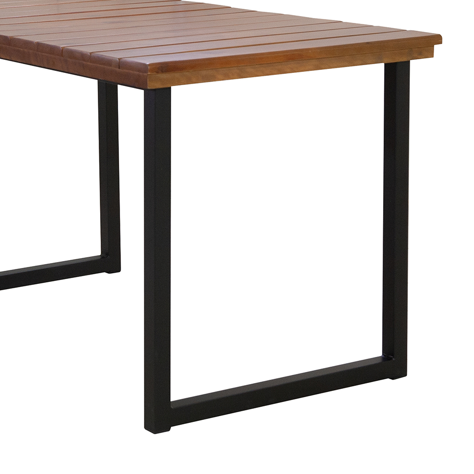 Mesa de Jantar Retangular Itália Marrom e Preta 120 cm