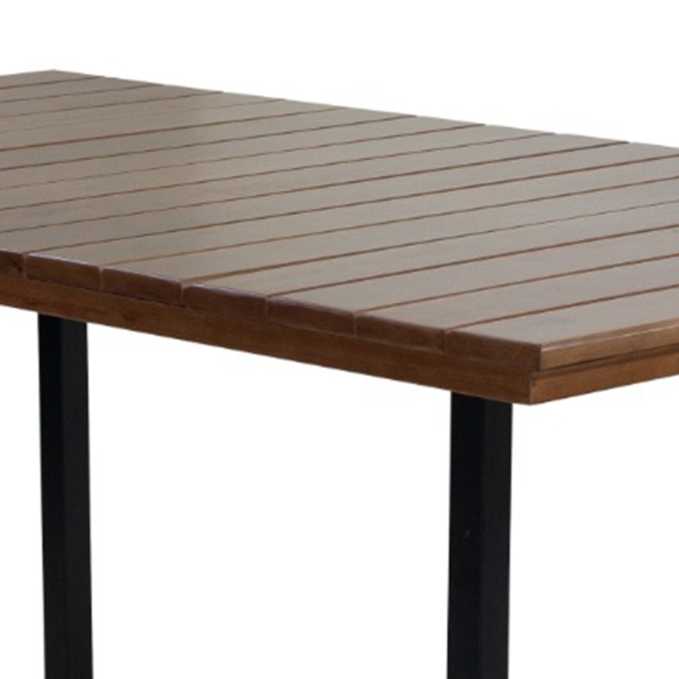 Mesa de Jantar Retangular Itália Marrom e Preta 160 cm