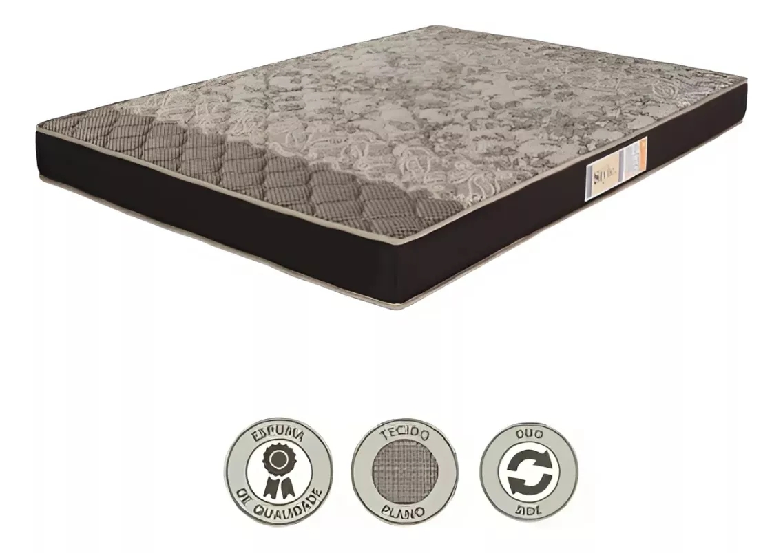 Colchão D28 Casal 138x188x14 Marrom 100% Espuma Ly