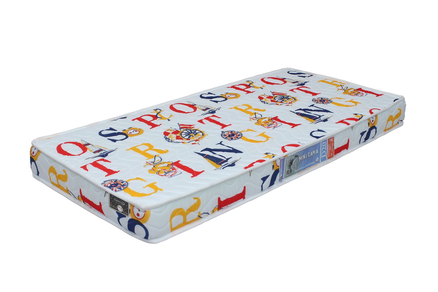Colchão Infantil Juvenil Para Mini Cama 148x68 D18 Anti germes Confort Luxo Estampado Bjm