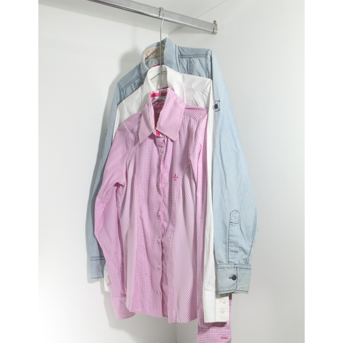 Cabide Cromado Triplo Para Camisas Polo Blusas Guarda Roupas