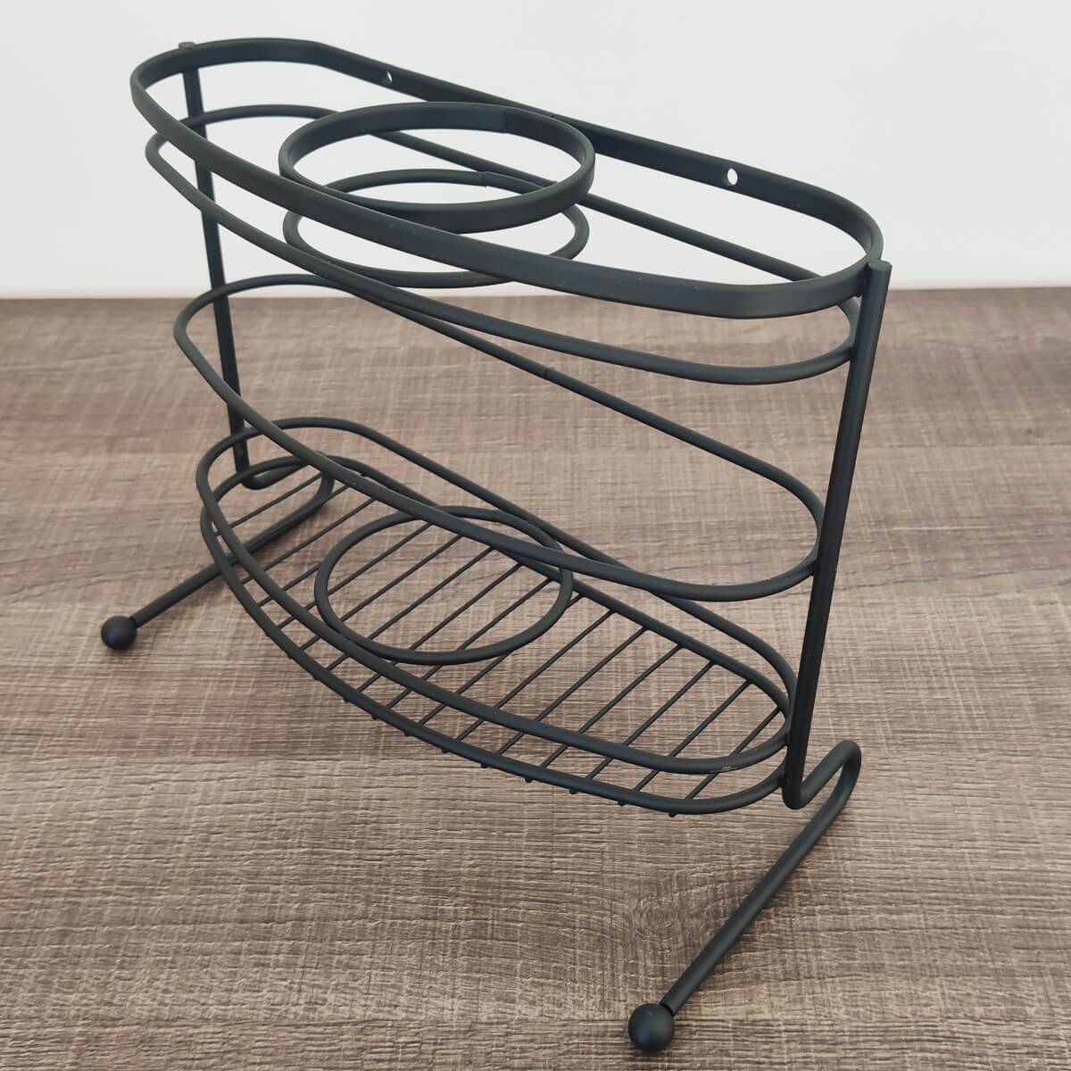Suporte Preto Organizador para Secador e Chapinha de Parede ou Bancada