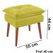 Kit 2 Puff Puf Opall Pes Palito 55x40cm Suede Amarelo MPassos