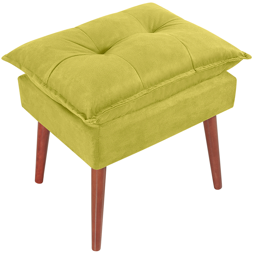 Kit 2 Puff Puf Opall Pes Palito 55x40cm Suede Amarelo MPassos