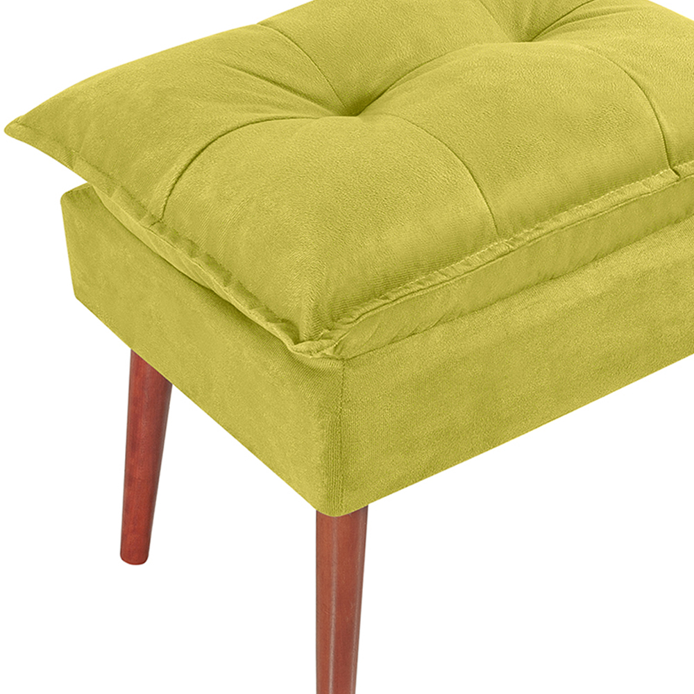 Kit 2 Puff Puf Opall Pes Palito 55x40cm Suede Amarelo MPassos