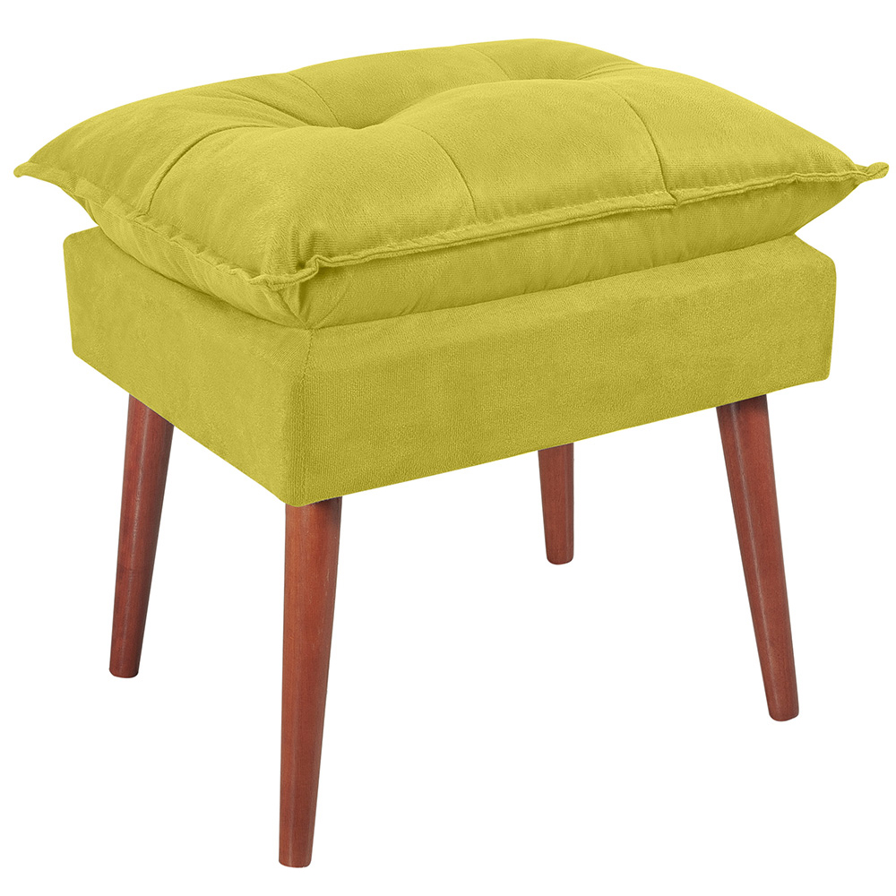Kit 2 Puff Puf Opall Pes Palito 55x40cm Suede Amarelo MPassos
