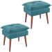 Kit 2 Puff Puf Opall Pes Palito 55x40cm Suede Azul MPassos
