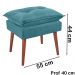Kit 2 Puff Puf Opall Pes Palito 55x40cm Suede Azul MPassos
