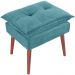 Kit 2 Puff Puf Opall Pes Palito 55x40cm Suede Azul MPassos