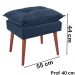 Kit 2 Puff Puf Opall Pes Palito 55x40cm Suede Azul Marinho MPassos