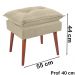 Kit 2 Puff Puf Opall Pes Palito 55x40cm Suede Bege MPassos