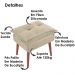 Kit 2 Puff Puf Opall Pes Palito 55x40cm Suede Bege MPassos