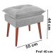 Kit 2 Puff Puf Opall Pes Palito 55x40cm Suede Cinza Claro MPassos