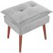 Kit 2 Puff Puf Opall Pes Palito 55x40cm Suede Cinza Claro MPassos