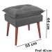 Kit 2 Puff Puf Opall Pes Palito 55x40cm Suede Cinza Escuro MPassos