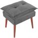 Kit 2 Puff Puf Opall Pes Palito 55x40cm Suede Cinza Escuro MPassos
