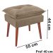 Kit 2 Puff Puf Opall Pes Palito 55x40cm Suede Marrom Claro MPassos