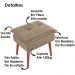 Kit 2 Puff Puf Opall Pes Palito 55x40cm Suede Marrom Claro MPassos