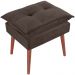 Kit 2 Puff Puf Opall Pes Palito 55x40cm Suede Marrom MPassos