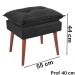 Kit 2 Puff Puf Opall Pes Palito 55x40cm Suede Preto MPassos