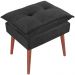 Kit 2 Puff Puf Opall Pes Palito 55x40cm Suede Preto MPassos