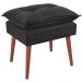 Kit 2 Puff Puf Opall Pes Palito 55x40cm Suede Preto MPassos