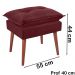 Kit 2 Puff Puf Opall Pes Palito 55x40cm Suede Vermelho Escuro MPassos