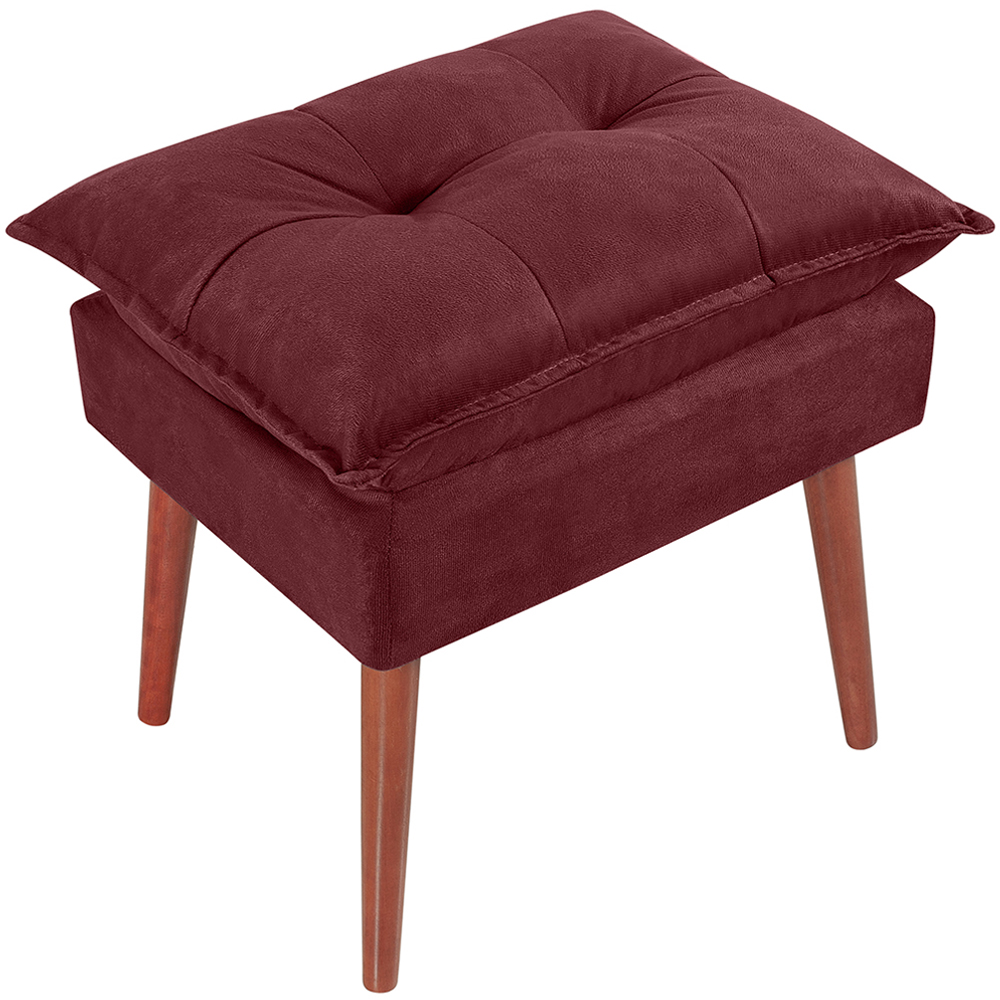 Kit 2 Puff Puf Opall Pes Palito 55x40cm Suede Vermelho Escuro MPassos