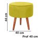 Kit 2 Puff Puf Redondo Pes Palito 44x40cm Suede Amarelo MPassos