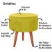 Kit 2 Puff Puf Redondo Pes Palito 44x40cm Suede Amarelo MPassos