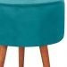 Kit 2 Puff Puf Redondo Pes Palito 44x40cm Suede Azul MPassos
