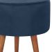 Kit 2 Puff Puf Redondo Pes Palito 44x40cm Suede Azul Marinho MPassos