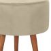 Kit 2 Puff Puf Redondo Pes Palito 44x40cm Suede Bege MPassos