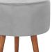 Kit 2 Puff Puf Redondo Pes Palito 44x40cm Suede Cinza Claro MPassos