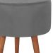 Kit 2 Puff Puf Redondo Pes Palito 44x40cm Suede Cinza Escuro MPassos