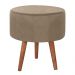 Kit 2 Puff Puf Redondo Pes Palito 44x40cm Suede Marrom Claro MPassos