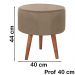 Kit 2 Puff Puf Redondo Pes Palito 44x40cm Suede Marrom Claro MPassos