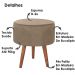 Kit 2 Puff Puf Redondo Pes Palito 44x40cm Suede Marrom Claro MPassos