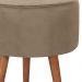 Kit 2 Puff Puf Redondo Pes Palito 44x40cm Suede Marrom Claro MPassos
