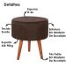 Kit 2 Puff Puf Redondo Pes Palito 44x40cm Suede Marrom MPassos