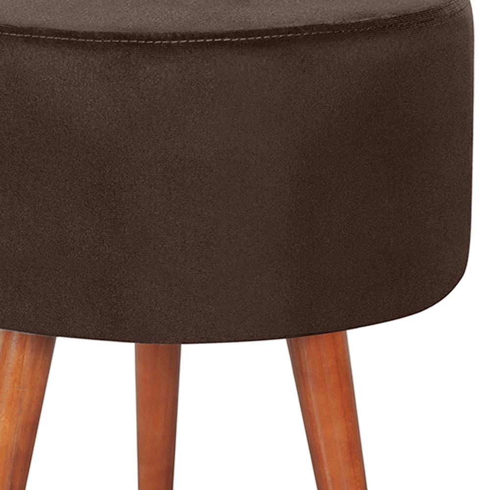 Kit 2 Puff Puf Redondo Pes Palito 44x40cm Suede Marrom MPassos