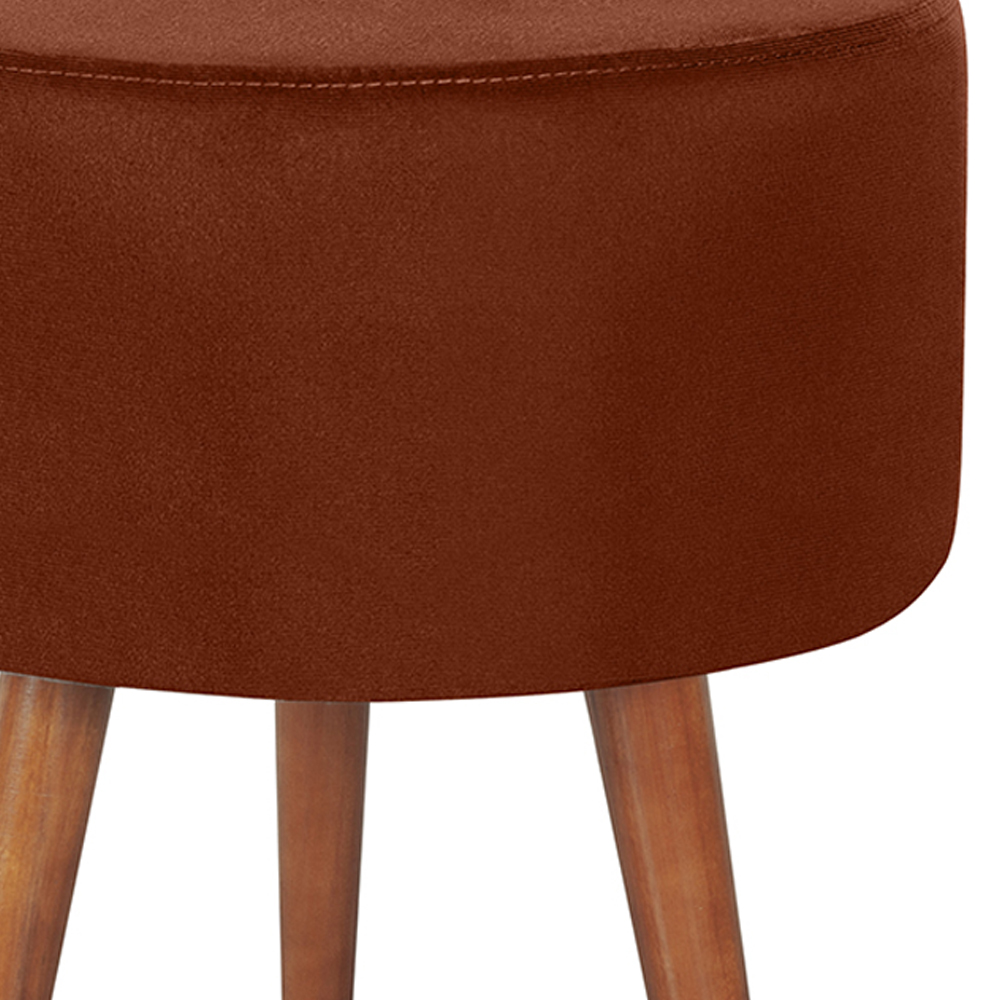 Kit 2 Puff Puf Redondo Pes Palito 44x40cm Suede Terra Cota MPassos